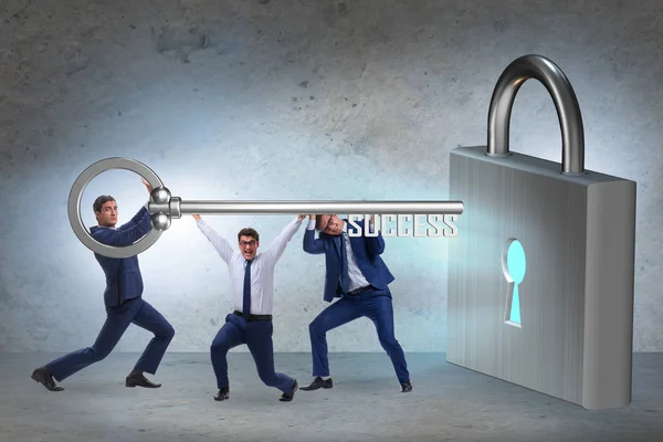 Businessmen achieving success through teamwork — Stock Photo, Image