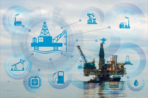 Concept of automation in oil and gas industry — Stock Photo, Image