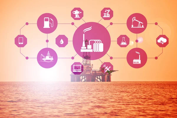 Концепция автоматизации в нефтегазовой отрасли — стоковое фото