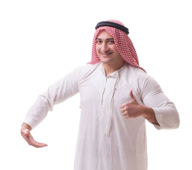 Arap işadamı beyaz arka planda izole edilmiş