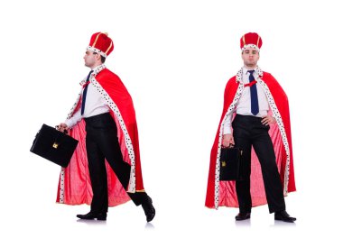 Kral işadamı beyazla izole edilmiş