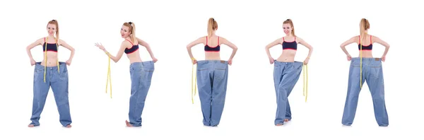 Концепция диеты с большими джинсами — стоковое фото