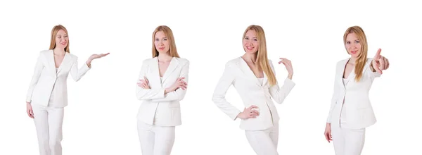 Elegante loira empresária isolada em branco — Fotografia de Stock