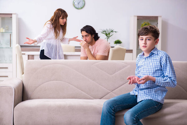 Family conflict with husband and wife and child