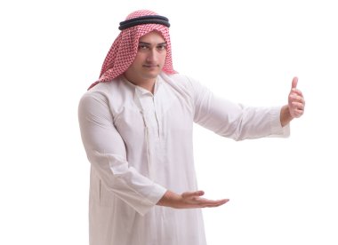 Arap işadamı beyaz arka planda izole edilmiş