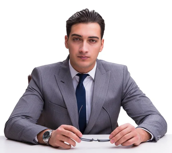 Jovem empresário isolado no fundo branco — Fotografia de Stock