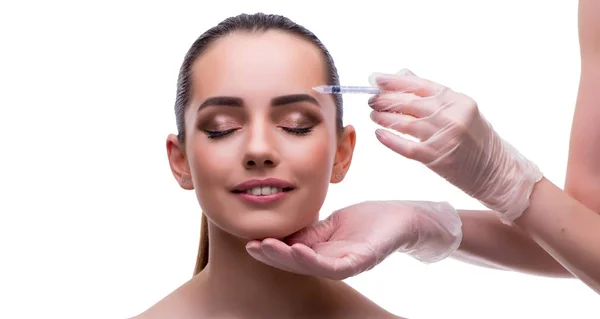 Mujer en concepto de belleza teniendo botex lifting facial —  Fotos de Stock