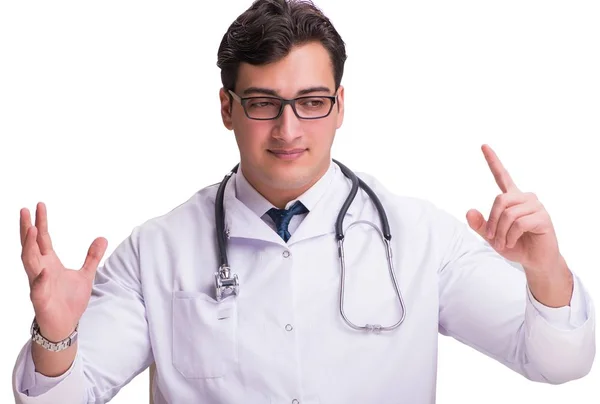 Jeune médecin masculin isolé sur fond blanc — Photo