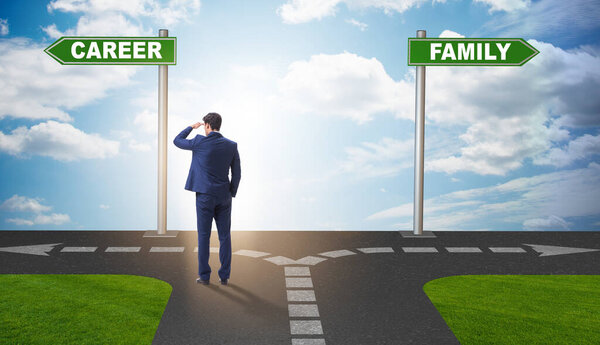 Work life or home balance business concept