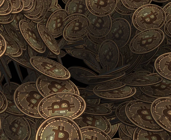 Background made of many cryptocurrency bitcoin - 3d rendering — Stock Photo, Image