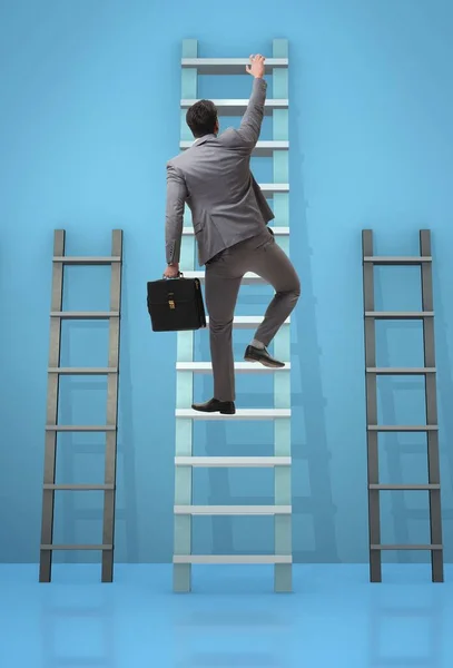 O conceito de progressão de carreira com várias escadas — Fotografia de Stock