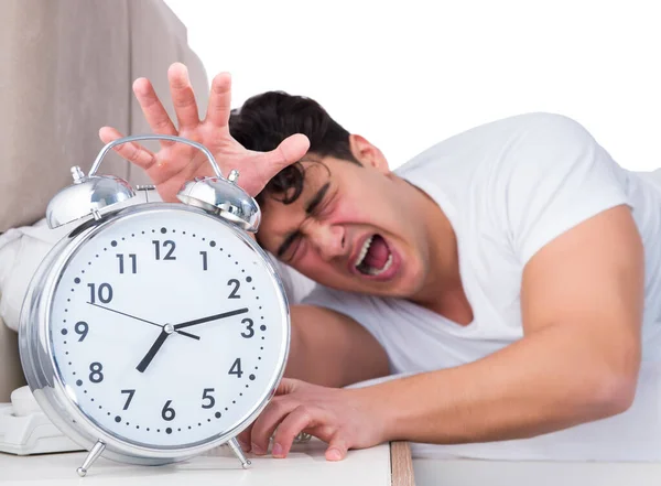 Man in bed suffering from insomnia — Stock Photo, Image