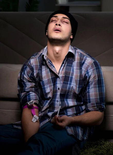 Young man in agony having problems with narcotics — Stock Photo, Image