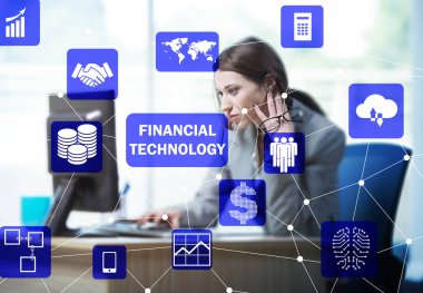 İşkadını Finans teknolojileri fintech konsantrasyon içinde bilgisayar ile