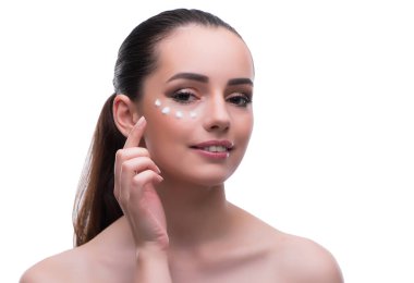 Makyajlı genç, güzel bir manken.