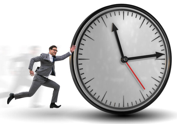 Businessman in time management concept