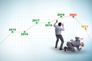 Piyasa çöküşü kavramında iş adamı