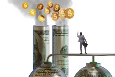 Karbon fiyatlandırma konsepti işadamı