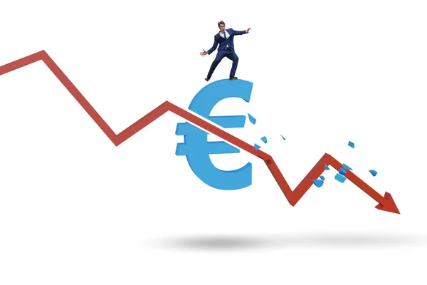 Concepto de crisis económica e inflación del euro — Foto de Stock