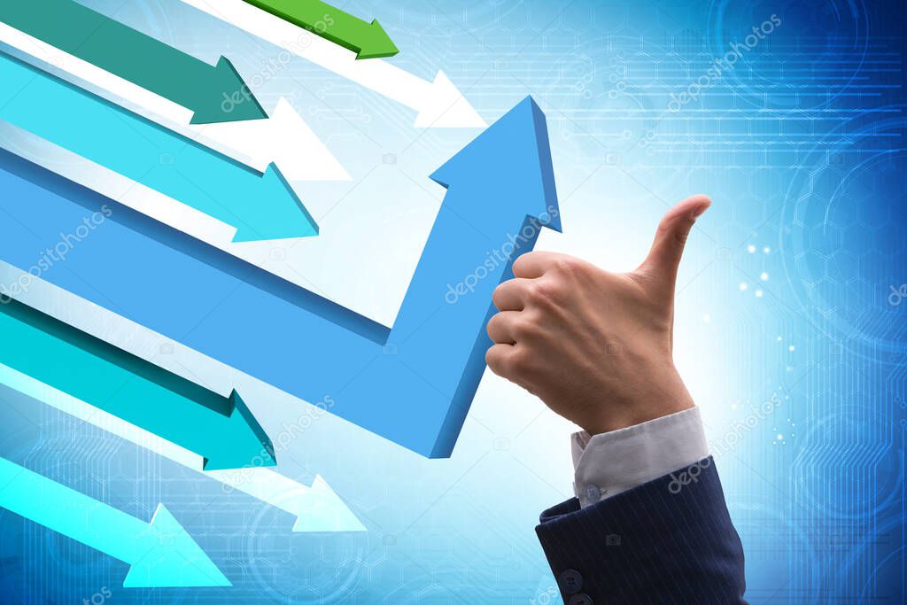 Economic recovery concept with the line charts