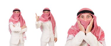 Arap adam beyazlar üzerinde izole.