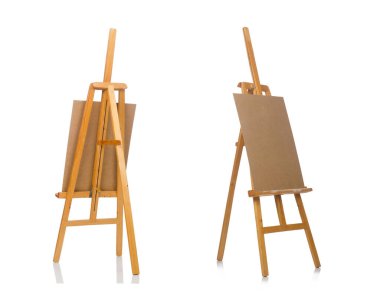 Beyaz arkaplanda Easel izole