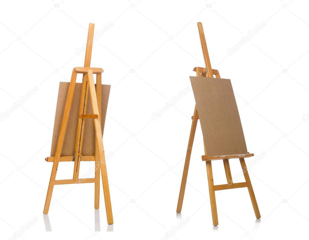 Easel isolated on the white background