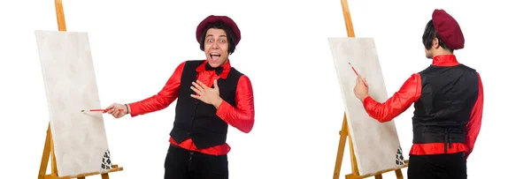 Funny artist isolated on white — Stock Photo, Image