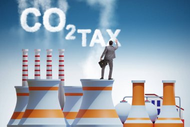 Karbon vergisi konsepti işadamı