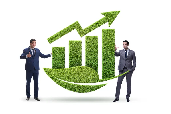 Green economy growth concept with businessman — Stock Photo, Image