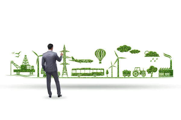 Empresario en concepto verde y ambiental — Foto de Stock