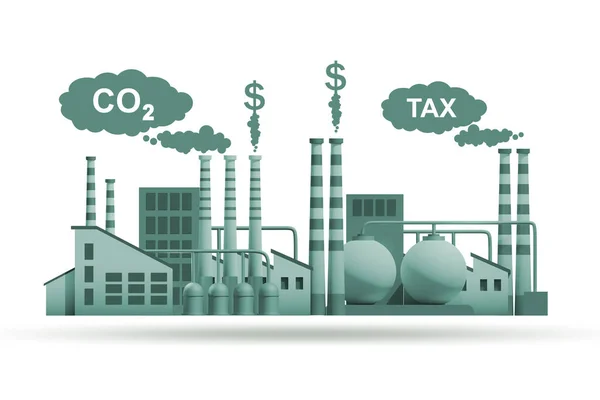 Концепция углеродного налога с промышленных предприятий — стоковое фото