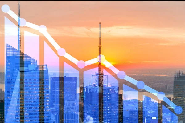 Recession and crisis concept with decline chart — Stock Photo, Image