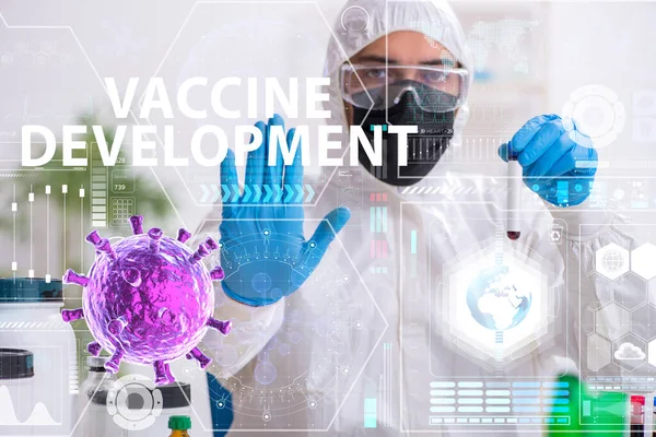 Koncepcja rozwoju szczepionki przeciw koronawirusowi covid-19 — Zdjęcie stockowe