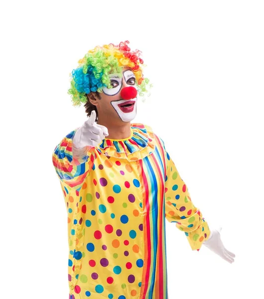 Rolig clown isolerad på vit bakgrund — Stockfoto