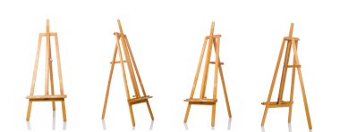 Beyaz arkaplanda Easel izole