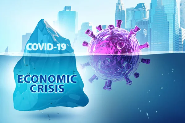 Coronavirus covid-19 'dan ekonomik kriz kavramı - 3D — Stok fotoğraf