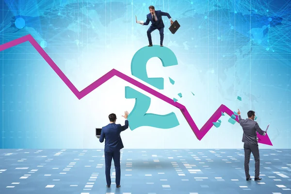 Concept of economic crisis and gbp pount inflation — Stock Photo, Image