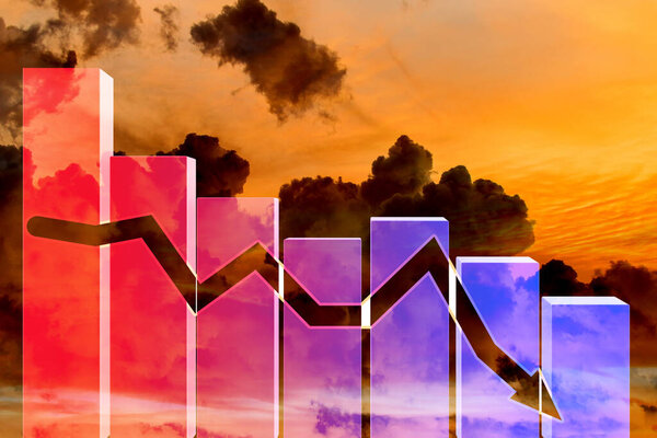 Recession and crisis concept with decline chart
