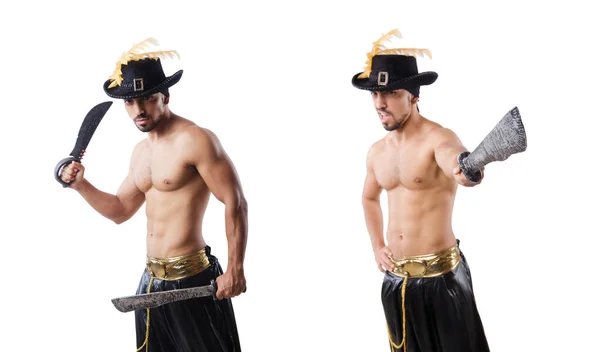 Uomo in costume da pirata nel concetto di Halloween — Foto Stock