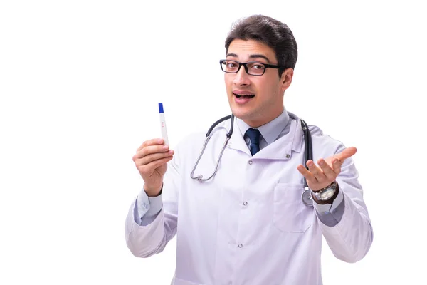 Giovane medico ginecologo maschio isolato su bianco — Foto Stock