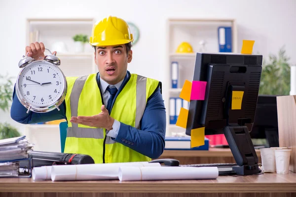 Young male architect working in the office — Stock Photo, Image