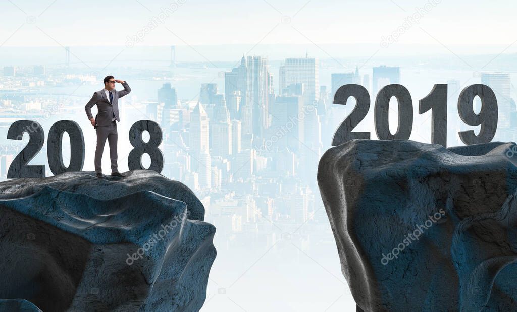 Businessman anticipating year of the 2019