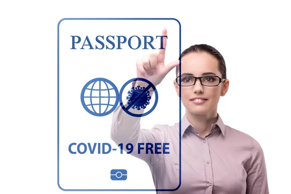 Concept of immunity passport - pressing virtual button — Stock Photo, Image
