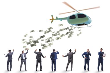 Helikopter para konseptinde iş adamı