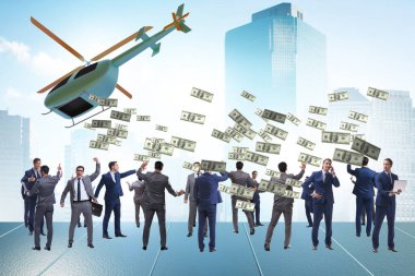 Helikopter para konseptinde iş adamı