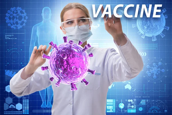 Medico donna che lavora al vaccino coronavirus covid-19 — Foto Stock