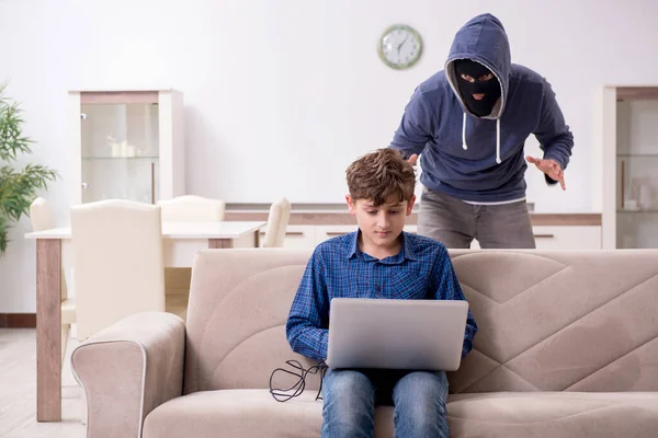 Child abduction concept with young boy — Stock Photo, Image