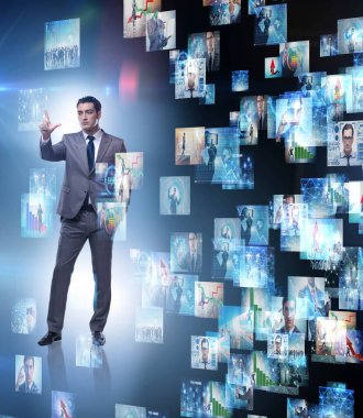 İş adamıyla fotoğraf kolajı