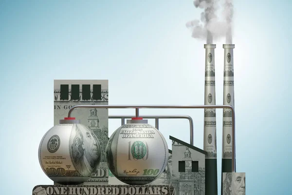 Carbon tax concept with industrial plant - 3d rendering — Stock Photo, Image